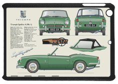 Triumph Spitfire 4 (MkI) 1962-64 (disc wheels) Small Tablet Covers